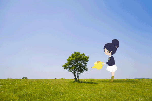 给树苗浇水动图图片-正版gif素材401002975-摄图网