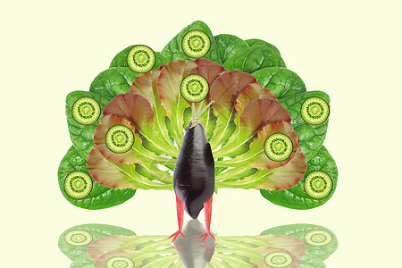 蔬菜孔雀背景图片