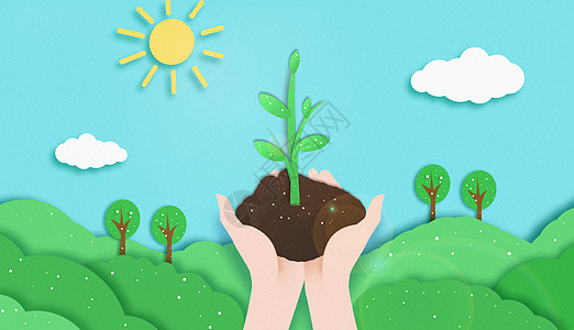 植树节公益环境插画高清图片