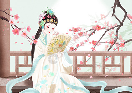 中国古风戏曲女子背景图片
