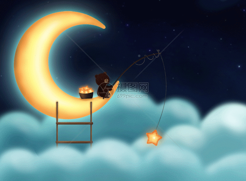 吊星星的小熊gif动图图片-正版gif素材401010514-摄图网