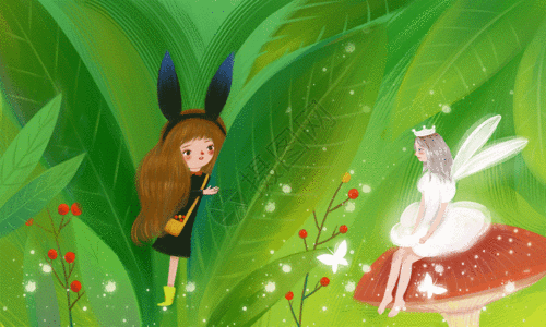 丛林里的精灵gif图片素材