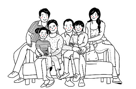 简笔画一家人背景图片