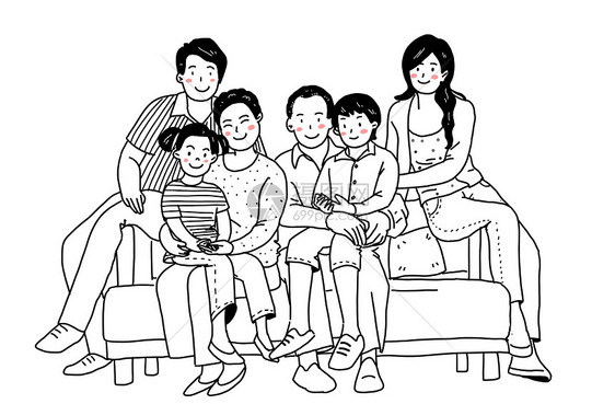 简笔画一家人图片