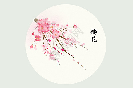 樱花插画图片