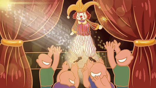 41愚人节小丑表演背景图片