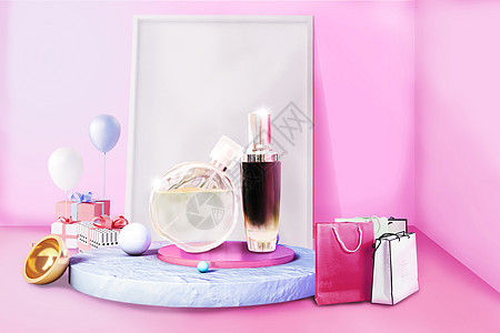 香水广告香水展示柜设计图片