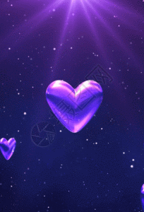 紫色浪漫爱心婚礼h5动态背景图片素材