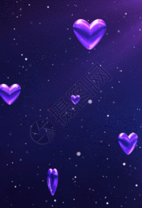 紫色浪漫爱心婚礼h5动态背景图片