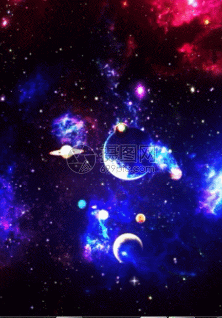 蓝色太空星球转动h5动态背景图片