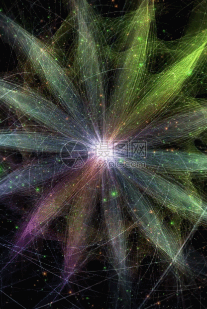 科技感银色花朵旋转h5动态背景