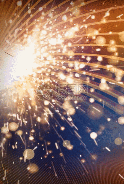 超炫金色粒子绽放舞台h5动态背景图片