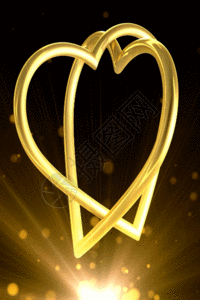 金色双心粒子h5动态背景图片素材