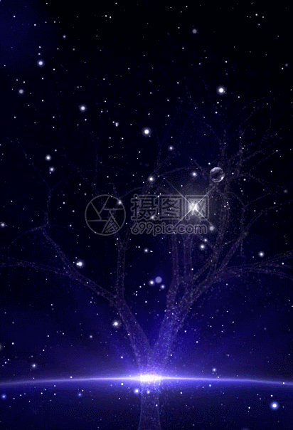 该gif动态图片标题为梦幻星空生长树h5动态背景,编号:401032128,格式