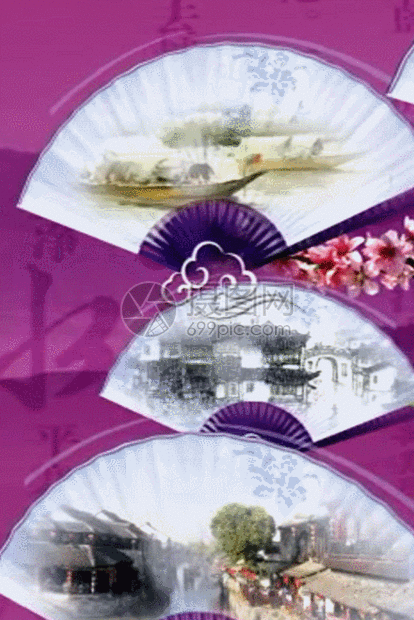 水墨江南水乡梅花扇子花瓣h5动态背景素材图片素材_免费下载_gif图片