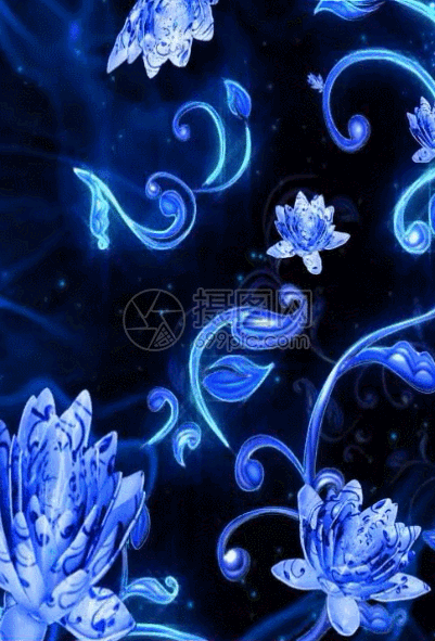 青花瓷蝴蝶飞舞h5动态背景素材