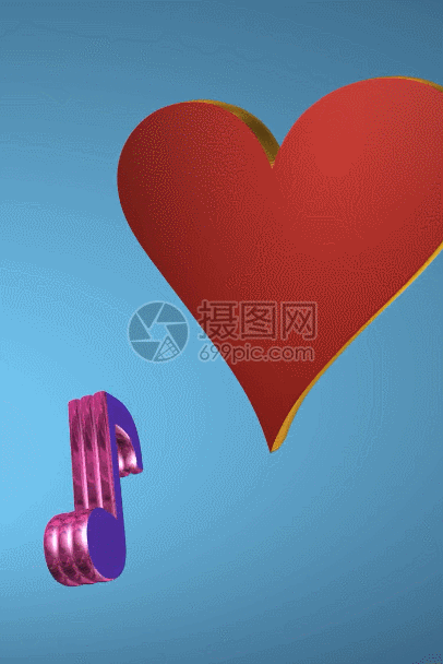 心形3d音符背景动图图片-正版gif素材401032434-摄图网