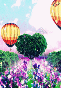 蝴蝶薰衣草h5动态背景图片