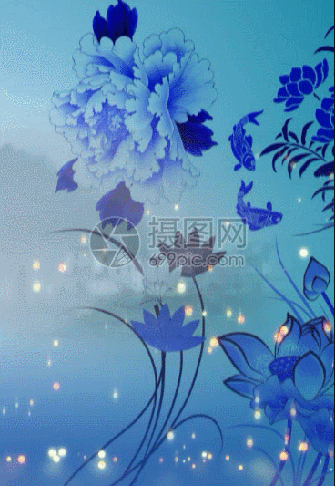 gif动态图片下载,该gif动态图片标题为青花瓷中国风背景,编号