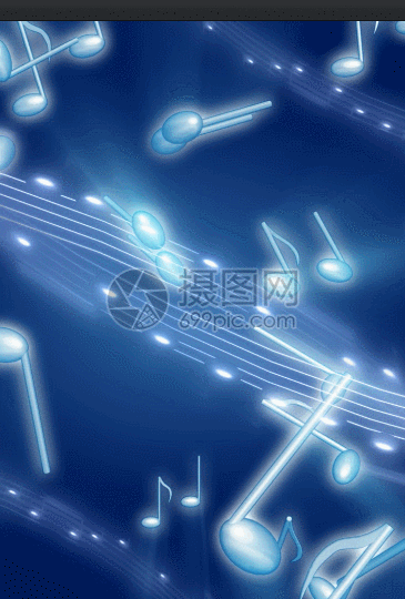 蓝色音符流动背景