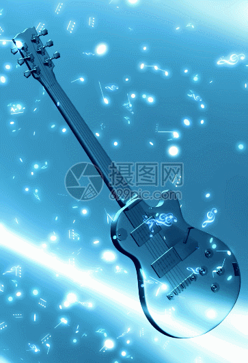 炫酷吉他旋转音符背景动图图片-正版gif素材401032626-摄图网