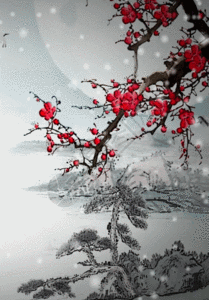 梅花雪中国风背景图片素材