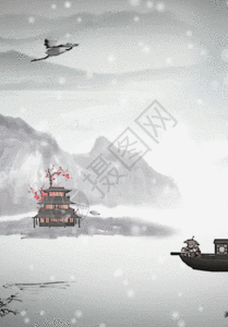 梅花雪中国风背景图片素材