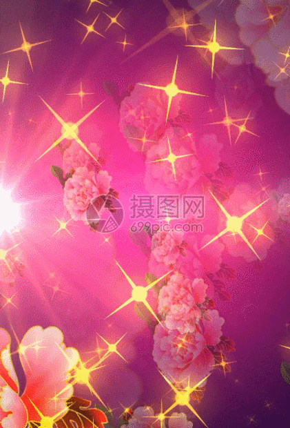 牡丹星光喜庆中国风背景素材图片