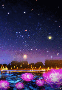 莲花星空之恋背景动图图片 正版gif素材 摄图网