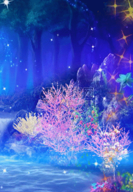 瀑布树林背景动图图片-正版gif素材401032841-摄图网