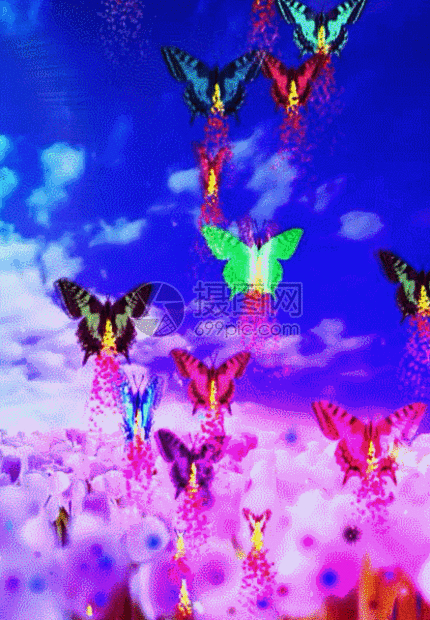 gif动态图片下载,该gif动态图片标题为梦幻蝴蝶背景,编号:401032848