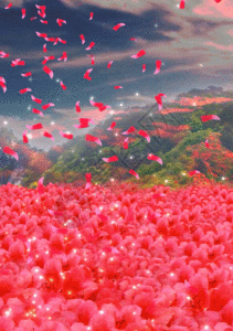 满山红艳艳映山红唯美杜鹃花背景图片素材