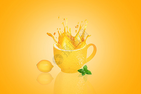 柠檬杯中的果汁图片