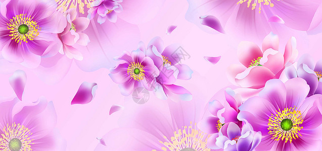 唯美花卉插画背景图片