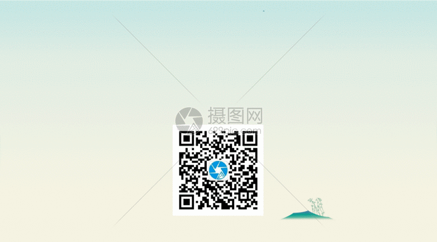 中国风山水背景二维码引导关注GIF图片