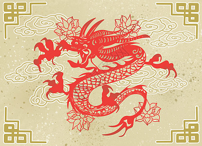 传统中国风龙背景图片