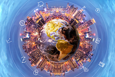 联网全球球形城市高清图片