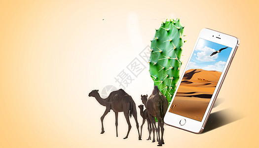 创意沙漠骆驼图片
