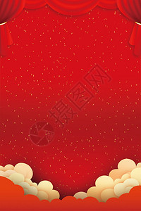 春节花纹红色节日背景设计图片