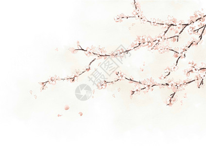 桃花水彩花卉图片