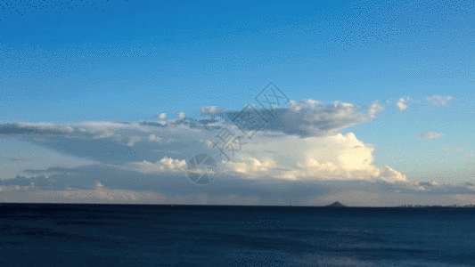 海平面晴空万里gif动图图片素材