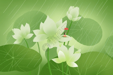 唯美荷塘gif图片素材