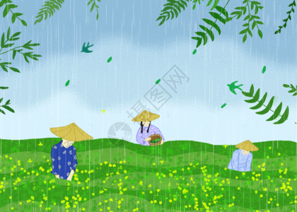 谷雨GIF雨中 女孩高清图片