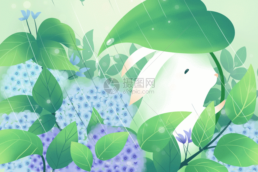 唯美小清新插画gif