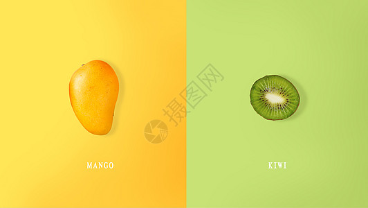 柔色水果芒果猕猴桃设计图片