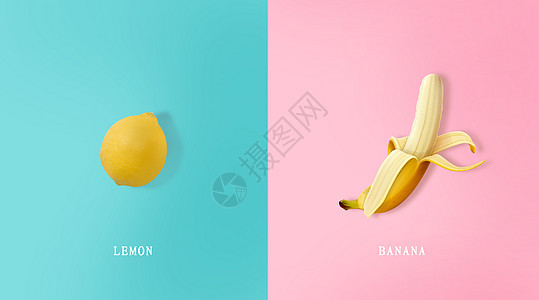 柠檬香蕉背景图片