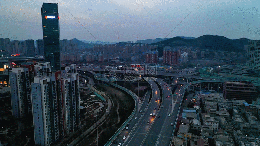 航拍城市立交交通gif动图图片-正版gif素材401079356-摄图网