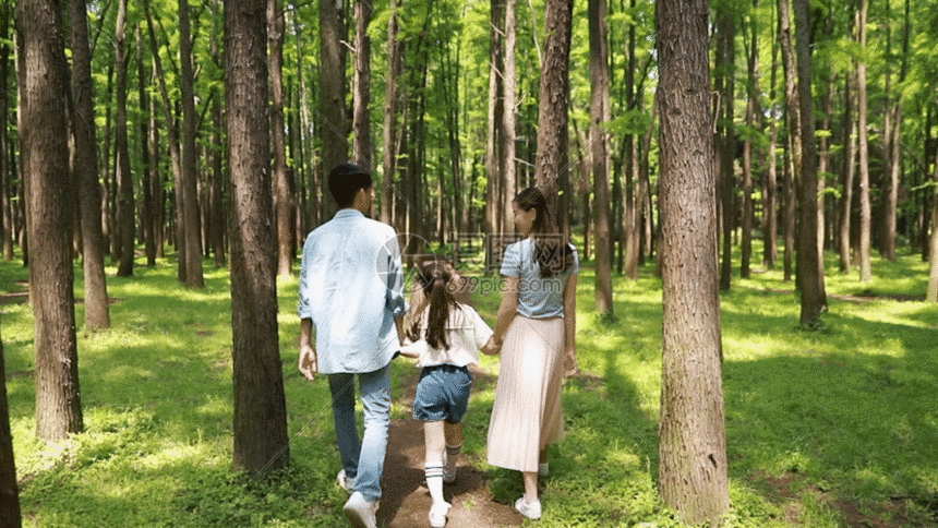 一家人在公园森林里游玩gif动图图片-正版gif素材401079741-摄图网