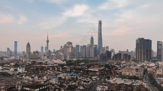 俯瞰城市 上海城市夜景GIF高清图片