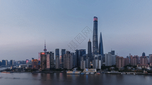 魔都夜景外滩城市建筑GIF高清图片